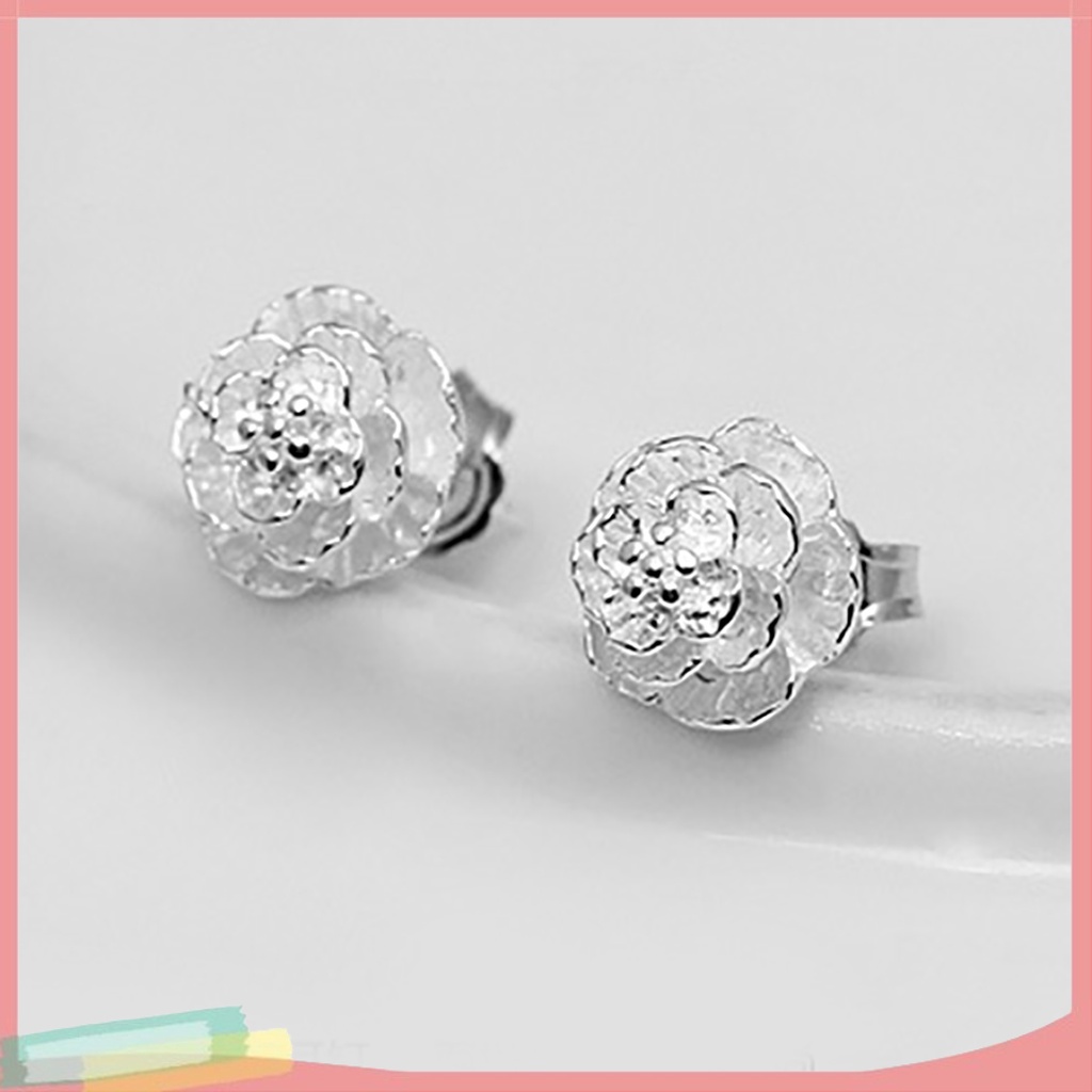 Đôi khuyên tai mạ bạc hình hoa thời trang cho nữ
