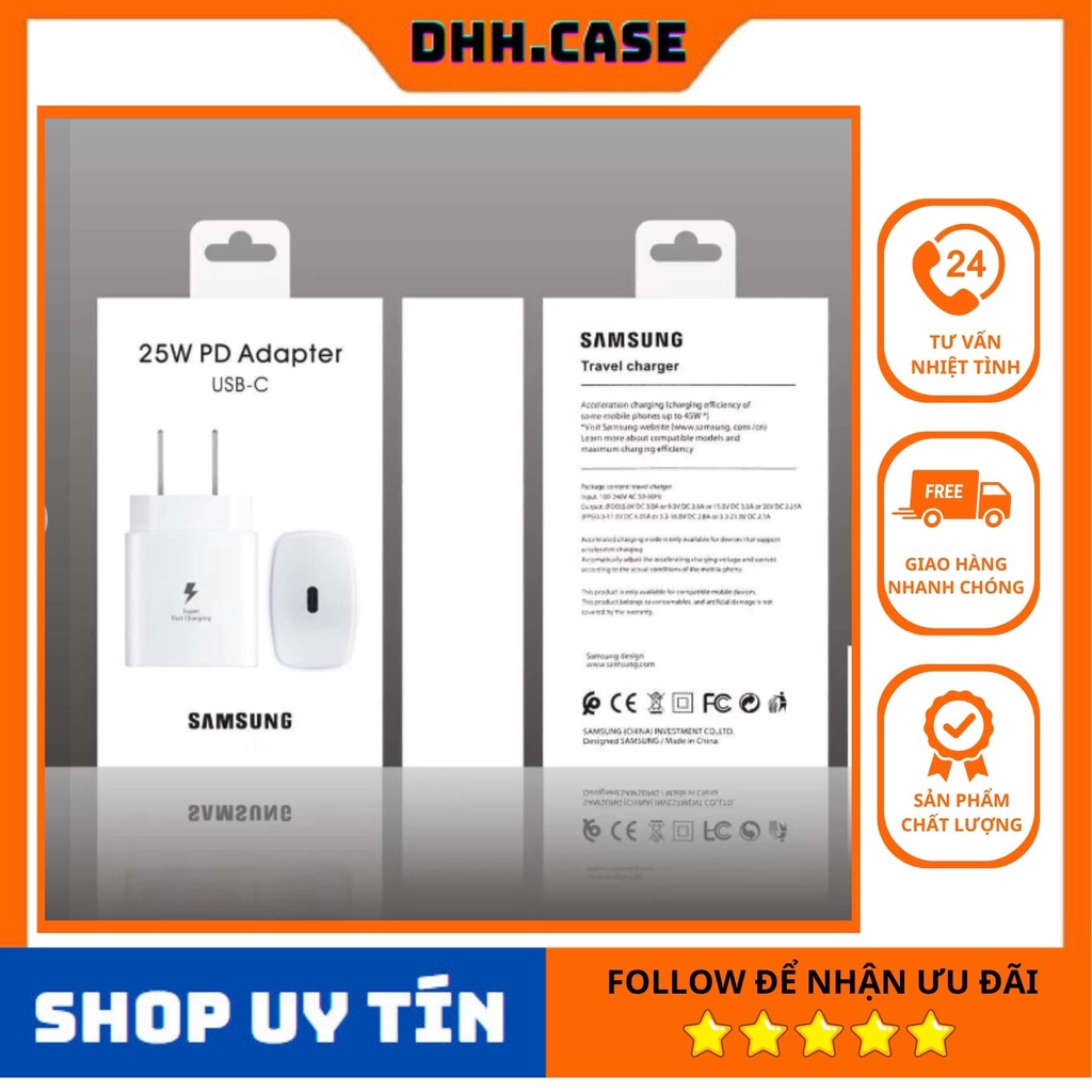 Bộ Củ Cáp 25w Typec To Typec Dành Cho Samsung