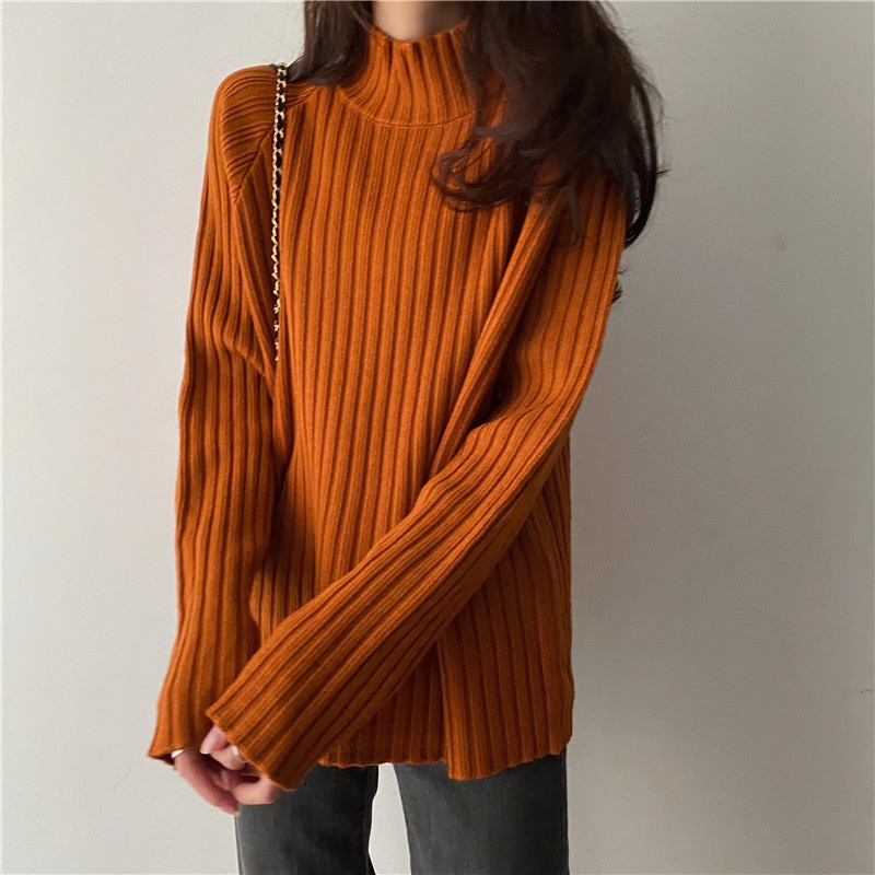 Porozi Áo sweater Cổ Cao Thời Trang Thu Đông Phong Cách Hàn Quốc Cho Nữ