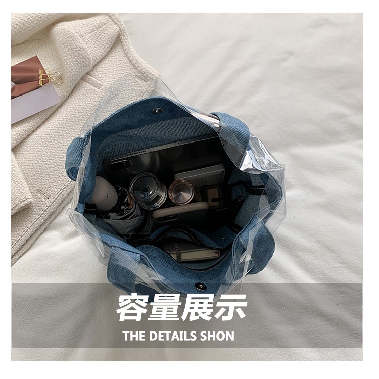 Túi Xách Denim Cỡ Lớn Đa Năng Thời Trang Hàn Quốc
