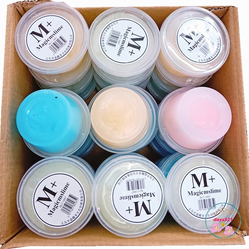 Slime M+ magic hộp 120ML 9 màu cực đẹp Đồ chơi hũ slam chất nhờn ma quái squishy