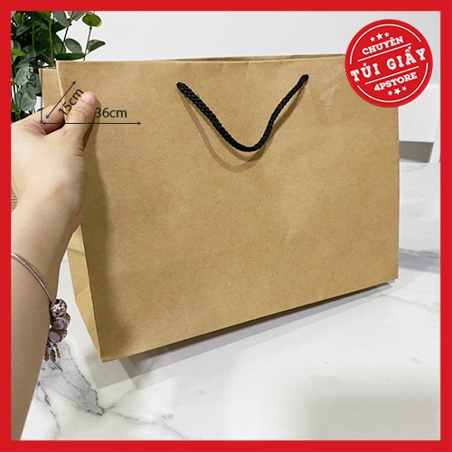10 TÚI KRAFT NÂU NHẠT 36X26X15CM  - TÚI NGANG