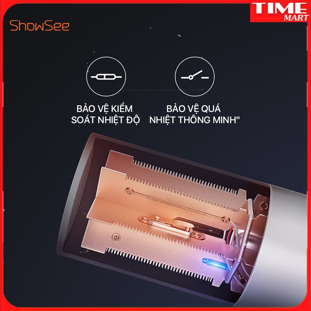 Máy sấy tóc bổ sung ion âm Xiaomi Youpin SHOWSEE A1-1800W. Cao cấp chống xù rối khô tóc [TIME-MART]