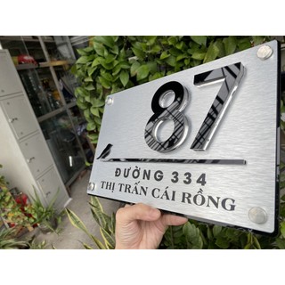 Biển số nhà Mica xước bạc