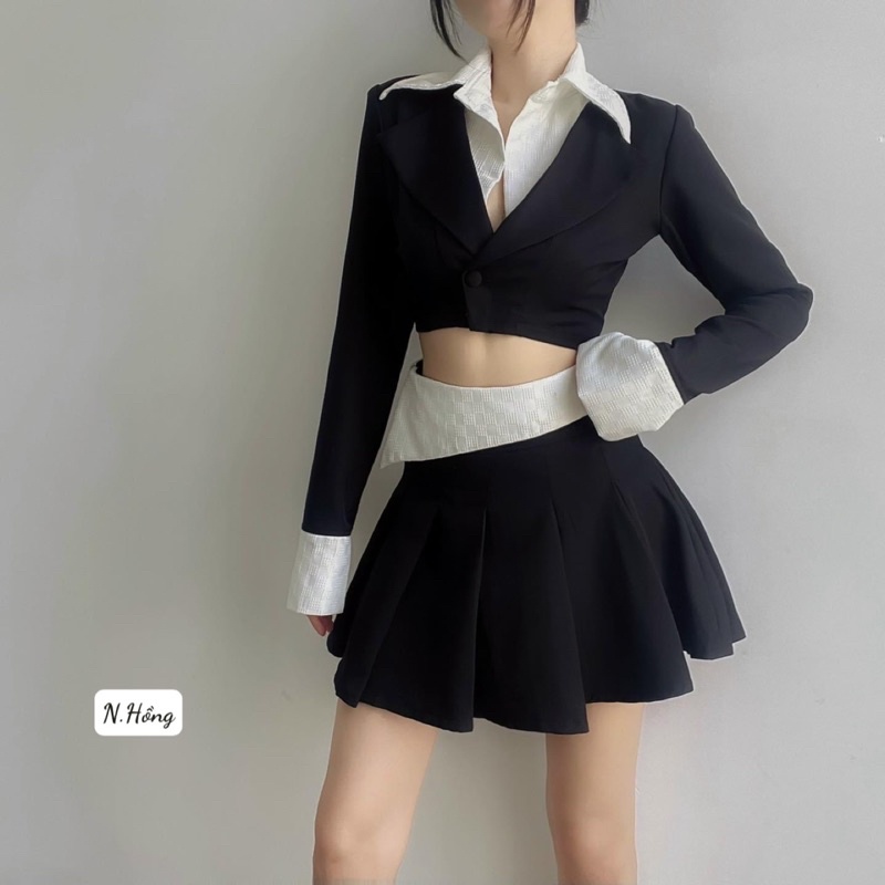 Sét vest pha màu đi phố