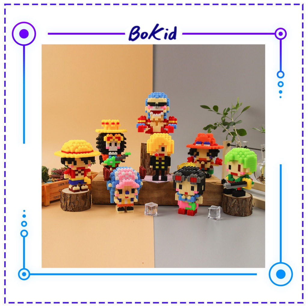 Khối Lego xếp hình nhân vật Anime hoạt họa Onepice, Naruto, Pokemon dễ thương giúp bé phát triển trí tuệ