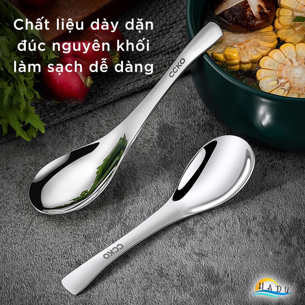 Thìa Muỗng Inox 304 Cao Cấp Ăn Phở Cơm Kiểu Hàn Quốc CCKO LUX
