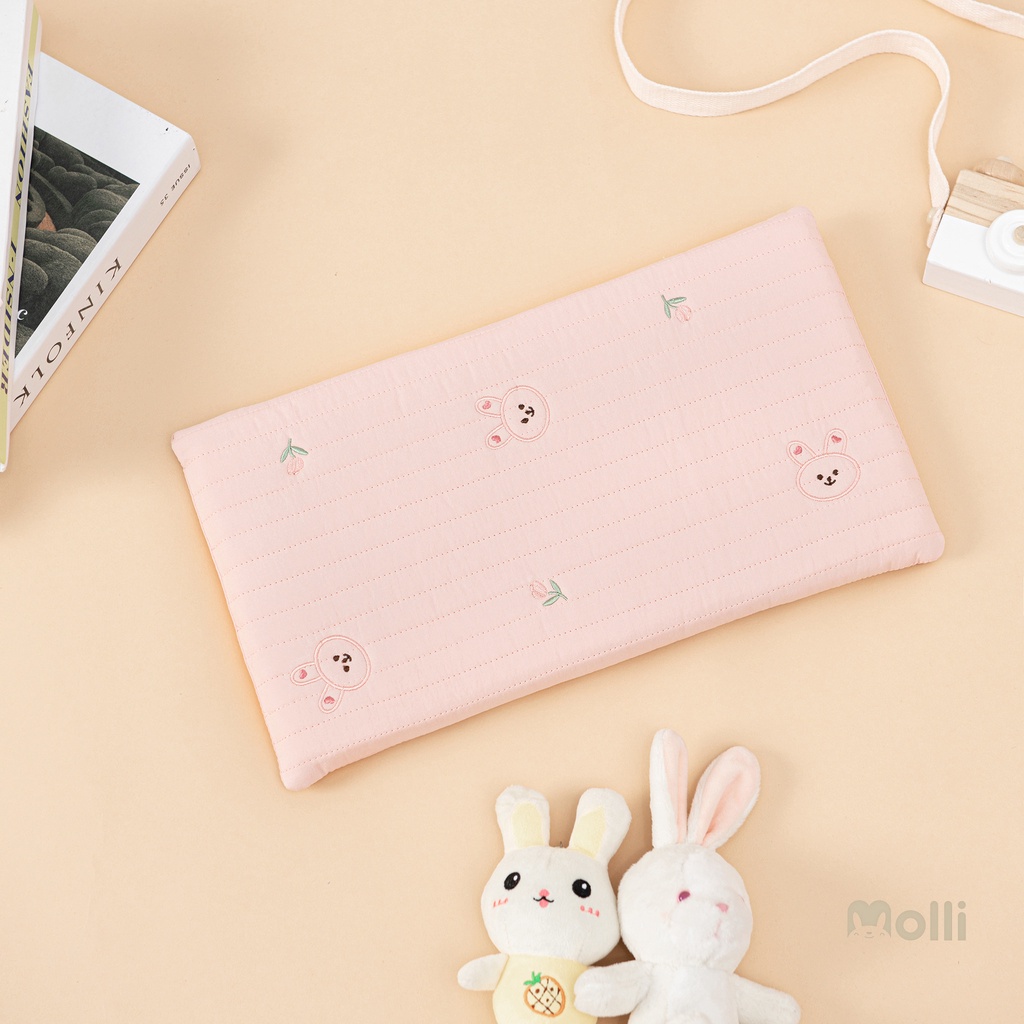 Gối Cao Su Non Cho Bé Kiêm Lót Đầu Trần Bông Molli Chính Hãng Từ Sơ Sinh Đến 5 Tuổi Chất Liệu Mềm Mịn Thoáng Mát
