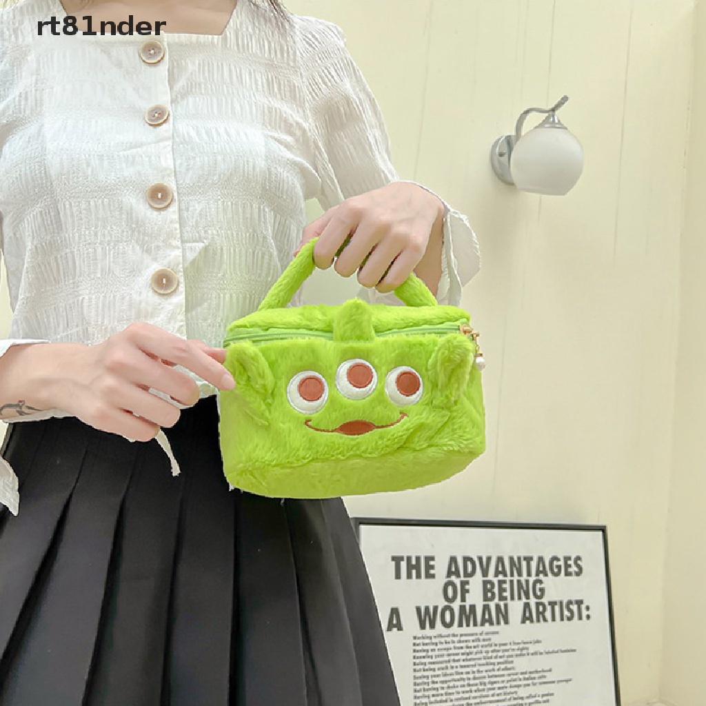 Rt Túi Đựng Mỹ Phẩm Xách Tay Bằng Lông Nhung Họa Tiết Hoạt Hình Anime Dễ Thương Dành Cho Học Sinh Nữ