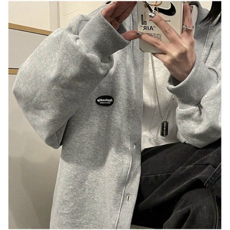 (Kèm Ảnh Thật ) ÁO KHOÁC nỉ ngoại CarDiGan ,lo go thêu APPLENDIP. form rộng phong cách Hàn Quốc.