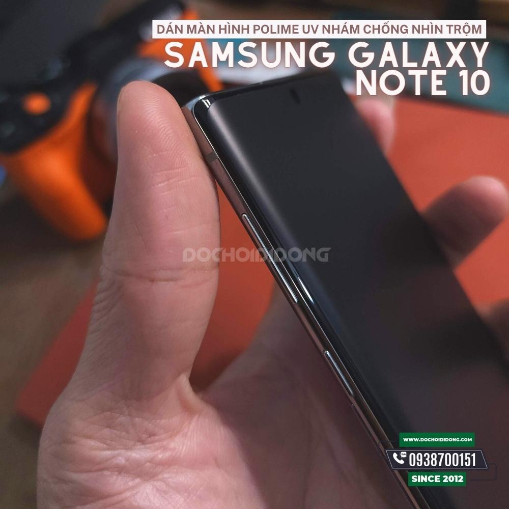 Miếng dán màn hình polime UV ( PPF UV ) Zacase nhám chống nhìn trộm kháng khuẩn cao cấp Samsung Galaxy Note 10