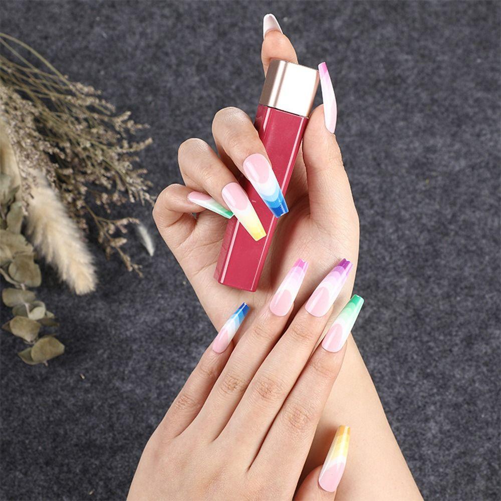 MIHAN1 Set 24 Móng Tay Giả Có Thể Tháo Rời Che Phủ Toàn Diện MIHAN1