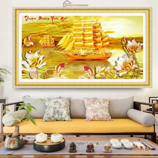 Tranh đính đá lv578 dd9794 , tranh thêu thuận buồm xuôi gió lv3536