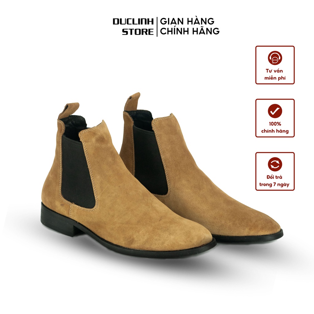 - Chelsea Boots Da Lộn Mềm Mại Cao Cấp - 3 Màu Vàng, Xám, Đen - Sang trọng, Lịch sự, Dễ phối đồ - Đức Linh