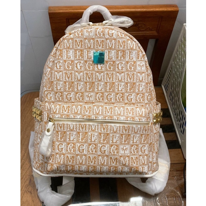 Balo da hoạ tiết chữ GML Unisex Hot Trend 2022 Phong Cách Hàn Quốc Size 40