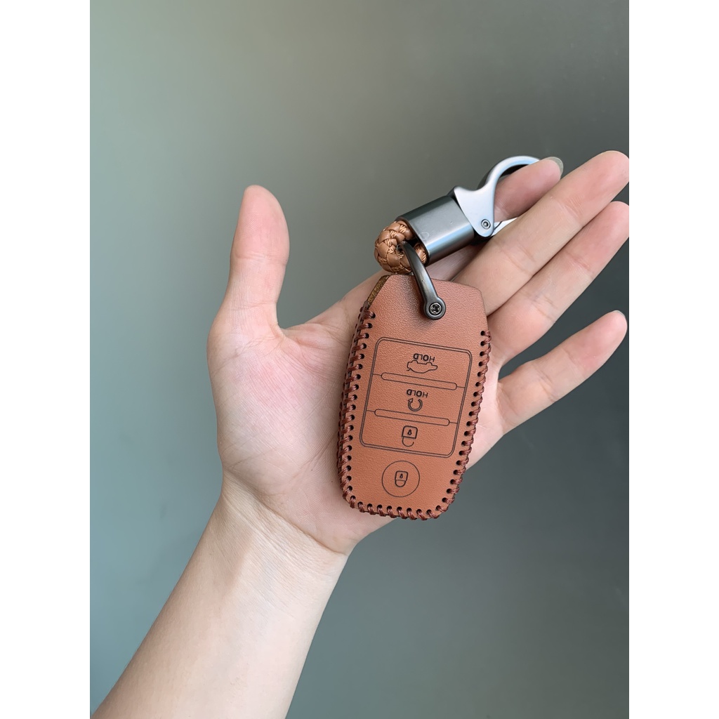 Bao da chìa khoá Ô Tô KIA Sonet , Caren 22, Seltos 22 23  Da thật  khắc tên và sđt chủ xe bảo hành 2 năm về