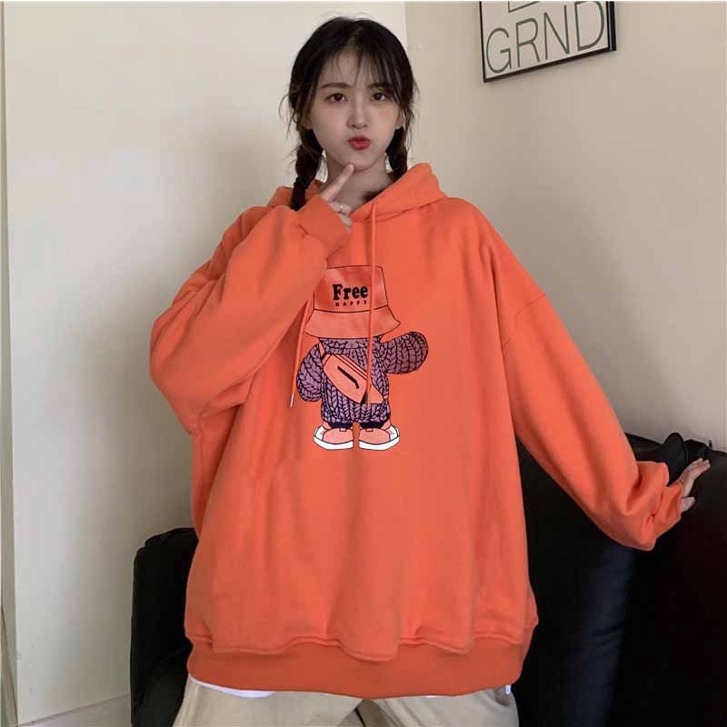 ❤ HÓT ❤ Áo Hoodie Nam nữ nỉ cotton dáng rộng màu trắng đen hồng tím cổ tròn dài tay có nón phong cách Hàn Quốc