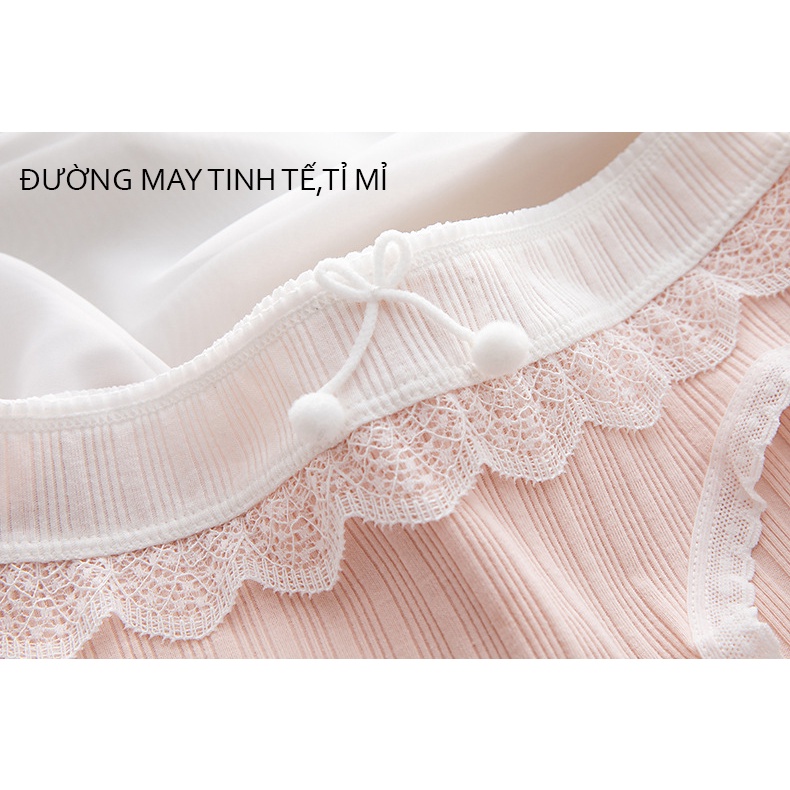 Quần lót nữ hoạ tiết hình hoa dễ thương chất liệu gân tăm cao cấo 321