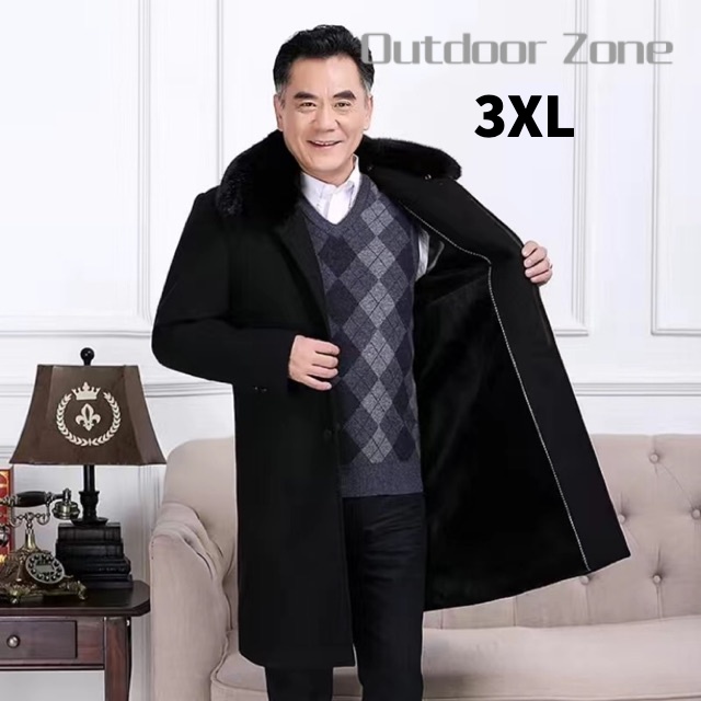 Áo Khoác Dáng Dài Lót Nhung Ấm Áp Thời Trang Mùa Đông Cho Nam Giới