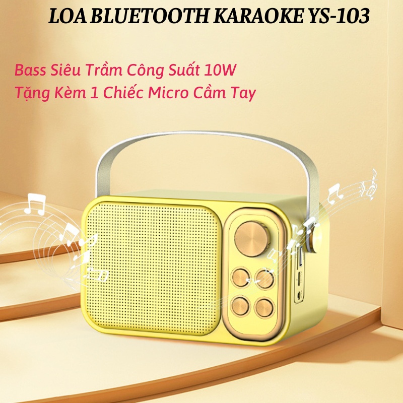 ⚡FREE SHIP⚡ Loa Bluetooth kèm micro hát karaoke Bluetooth SD 306 Không dây song ca bass chuẩn - BH 6 tháng