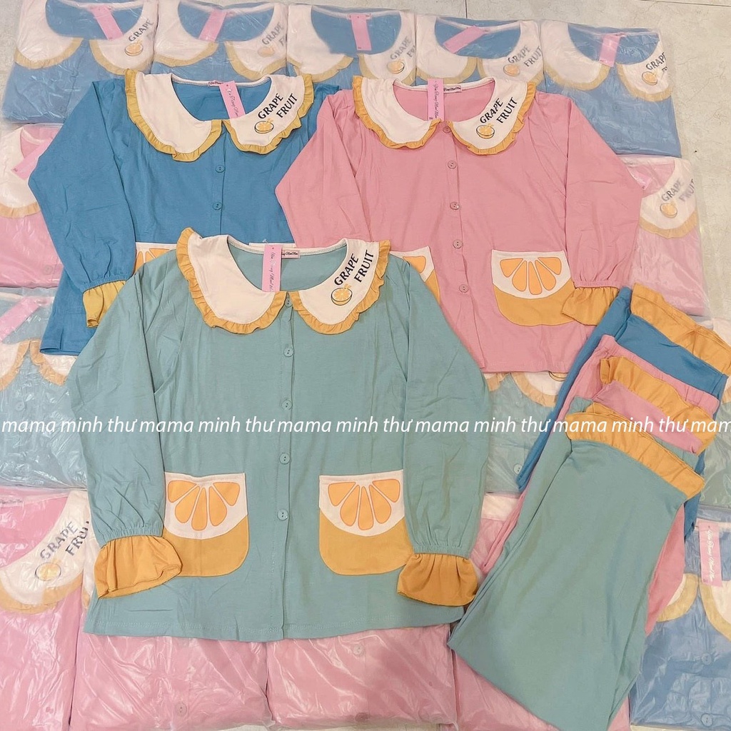 Bộ bầu - bộ sau sinh - chất liệu cotton - kiểu mới thời trang ( Dài - Túi - Múi Cam )