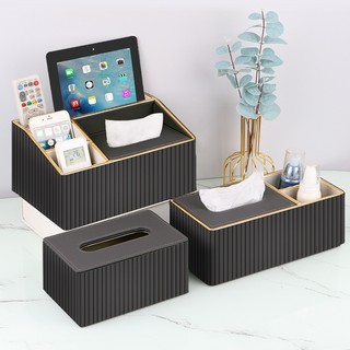 Hộp đựng khăn giấy/ điều khiển từ xa bằng da họa tiết vân kim cương 3D sang trọng