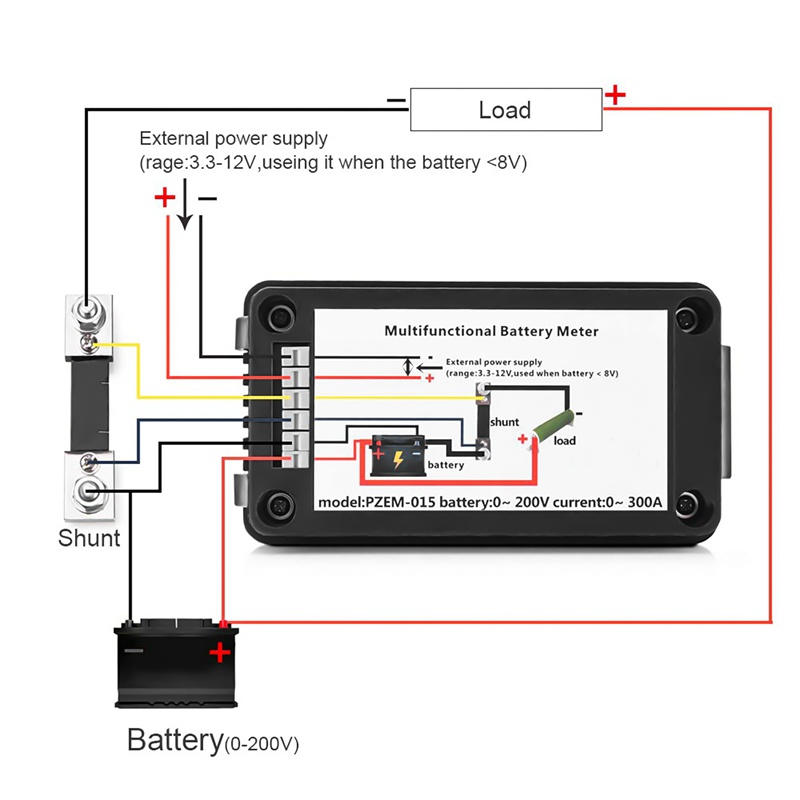 Vôn Kế Kỹ Thuật Số DC Màn Hình LCD Đa Năng Sử Dụng Năng Lượng Mặt Trời (Rộng Đến 12V / 24V / 48V RV / Pin Xe Hơi)