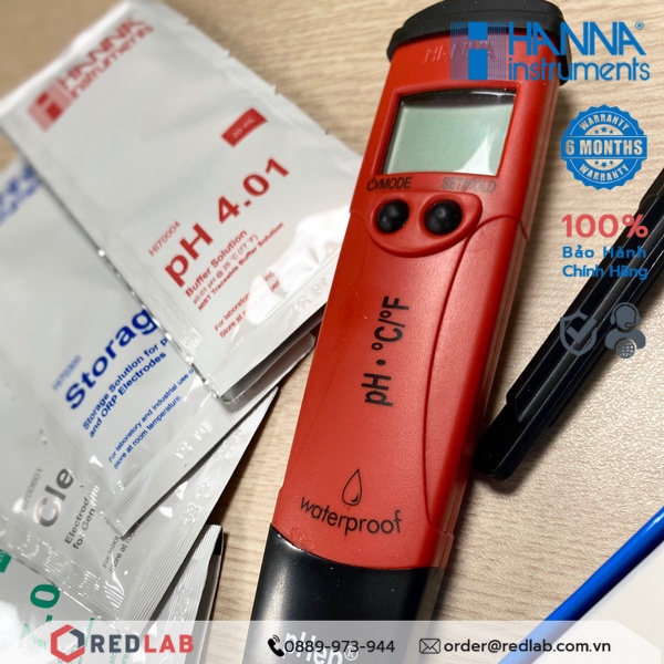 Bút đo pH và nhiệt độ nước cầm tay ứng dụng trong mọi lĩnh vực Hanna HI98128 chính hãng