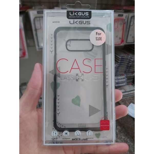 Ốp lưng Likgus viền đen samsung S10e lưng trong viền màu siêu đẹp