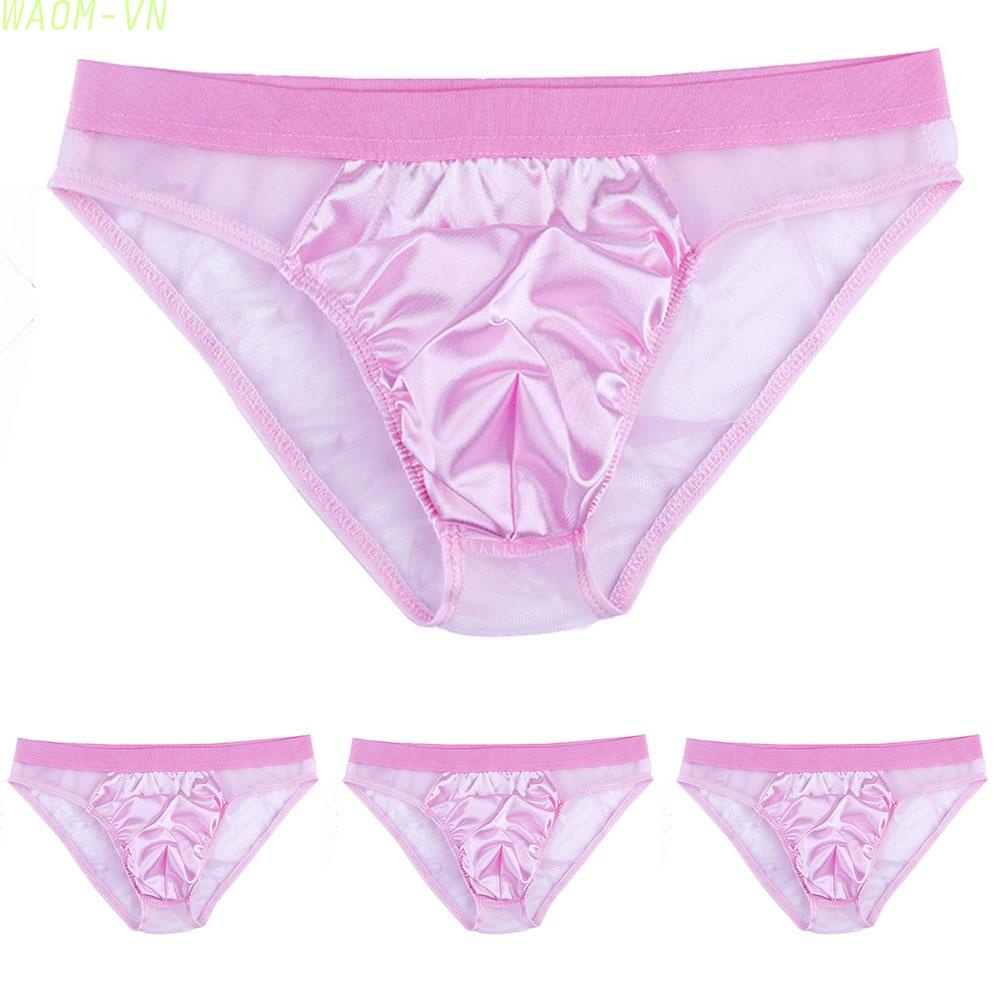 Quần Lót Nam Vải Satin Lưới Satin Màu Hồng