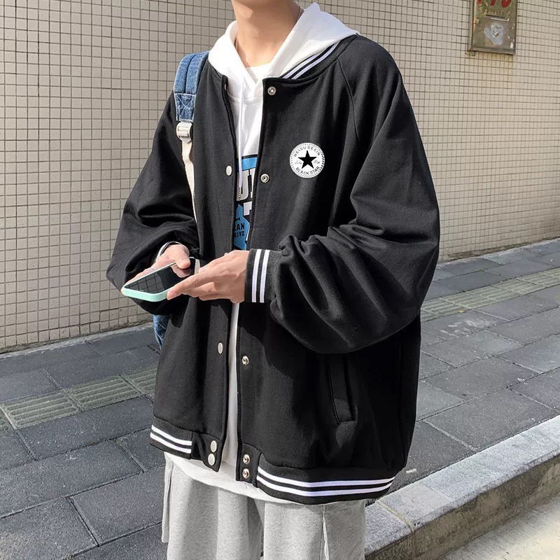 Áo Khoác Bomber KAKI Nam Nữ in hình TÓC XOĂN + MẶT CƯỜI + NGÔI SAO Ulzzang Unisex Chất Đẹp RIO.UNI