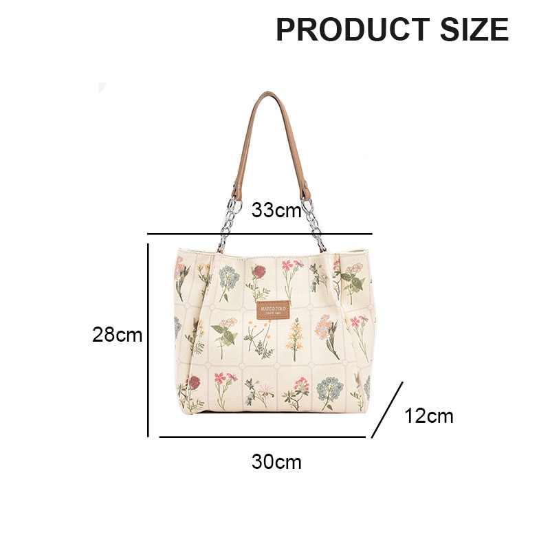 Mischa Túi tote Đeo Vai Bằng Vải canvas Sức Chứa Lớn In Họa Tiết Thời Trang Dễ Phối Đồ Cho Học Sinh