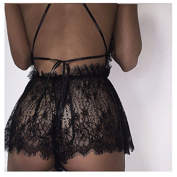 Đồ Lót Ngủ Nữ G-String Thêu Ren Phong Cách Babydoll Gợi Cảm