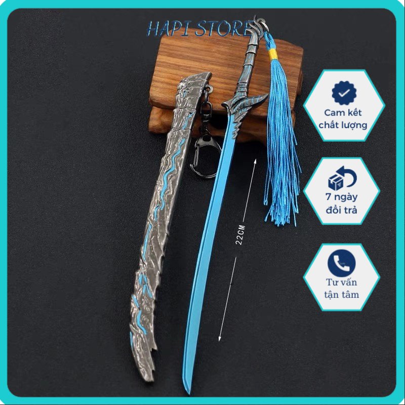 Mô hình Kiếm Yasuo game Liên Minh Huyền Thoại bằng Kim Loại dài 22cm