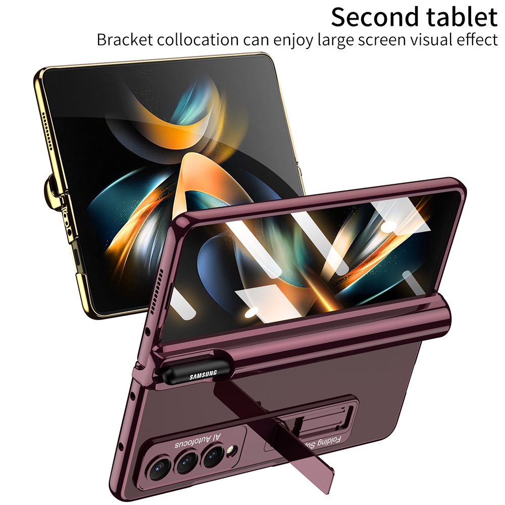 Ốp Điện Thoại Trong Suốt Từ Tính Kèm Hộp Đựng Bút Cho Samsung Galaxy Z Fold 4