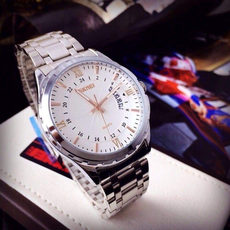 Đồng Hồ Nam SKMEI Chính Hãng Chống Nước Size 40mm Dây Kim Loại Bảo Hành 24 Tháng - Mã SKMEI 02