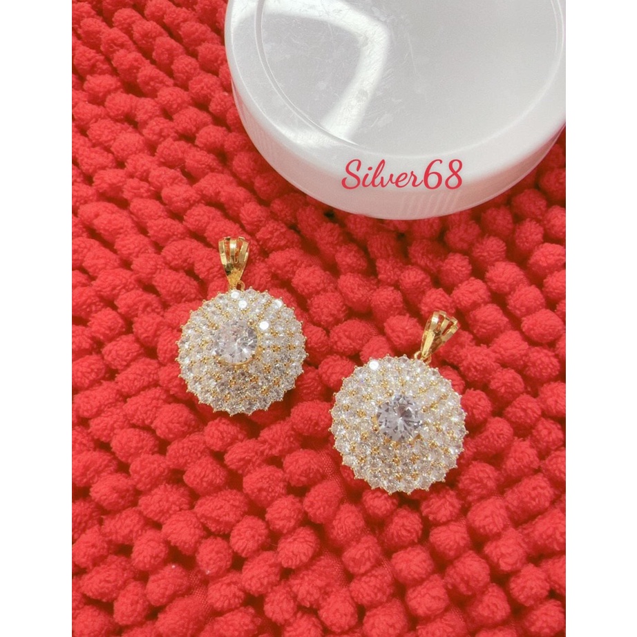 măt dây chuyền đinh đá cao cấp silver68