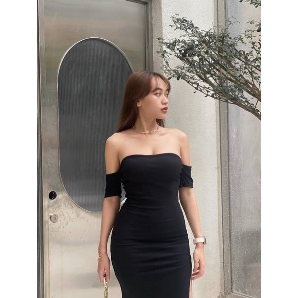 Đầm Body Xẻ Tà Trễ Vai ⚡FREESHIP⚡ Sexy, Tôn Dáng, Thích Hợp Đi Chơi, Dạo Phố,...