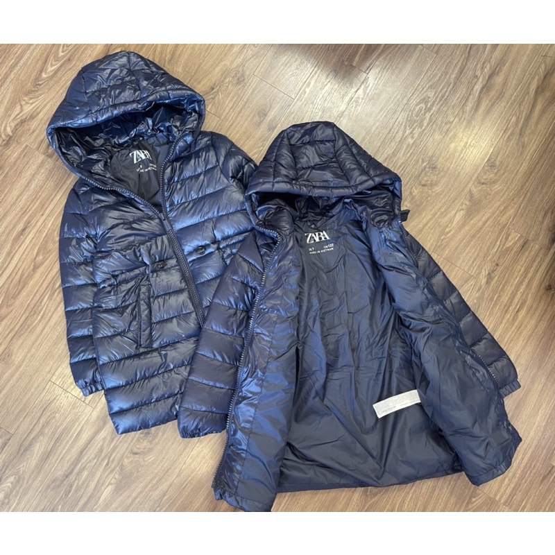 Áo phao BG za ra thắt eo siêu nhẹ size mẹ con A127