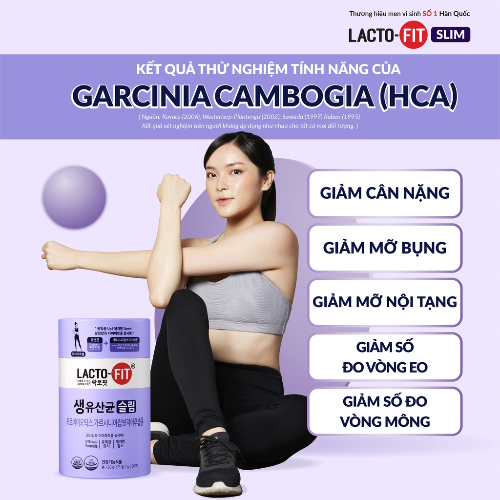 Hộp 30 Gói Men Vi Sinh Hàn Quốc LACTO-FIT SLIM Cải Thiện Đường Ruột, Hỗ Trợ Ăn Kiêng, Giảm Cân (30 gói x 2g)