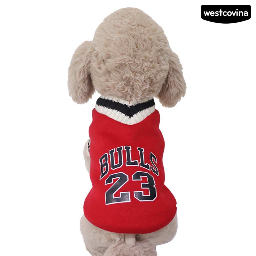 [COD]♘Áo Nỉ Mềm Mại Cổ Chữ V Thoải Mái In Họa Tiết Chữ Thời Trang Mùa Đông Cho Thú Cưng