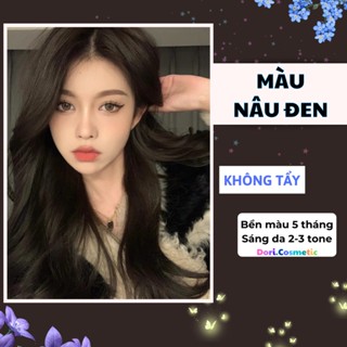 Thuốc Nhuộm Tóc Màu NÂU ĐEN . Combo thuốc nhuộm tóc tại nhà tặng kèm Oxy