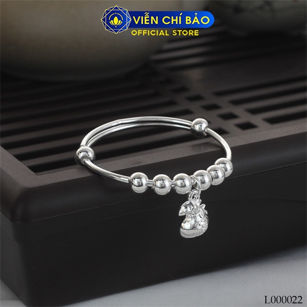 Kiềng trẻ em mix bi charm túi tiề n chất liệu bạc Thái 925 thời trang phụ kiện trang sức Viễn Chí Bảo L000022