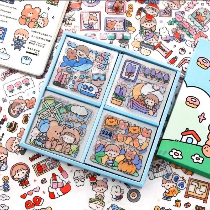 1000 tấm sticker hoạt hình siêu dễ thương chống thấm trang trí phòng, bàn làm việc