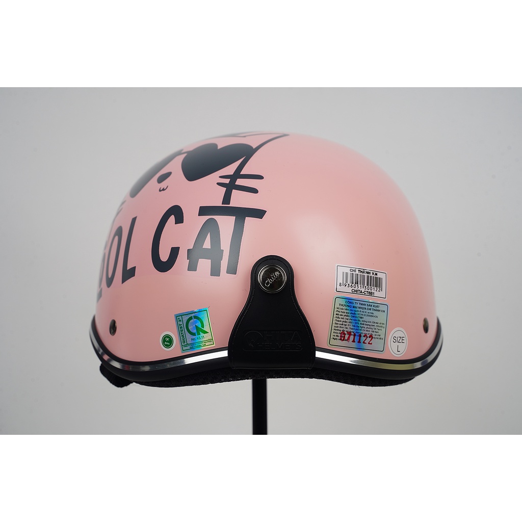 Mũ Bảo Hiểm 1/2 Đầu CHITA HELMETS CT6B1 Tem Cool Cat