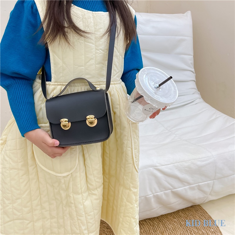 Túi Đeo Chéo Một Bên Vai Hình Vuông Nhỏ Thời Trang Hàn Quốc Cổ Điển Dành Cho Bé Gái