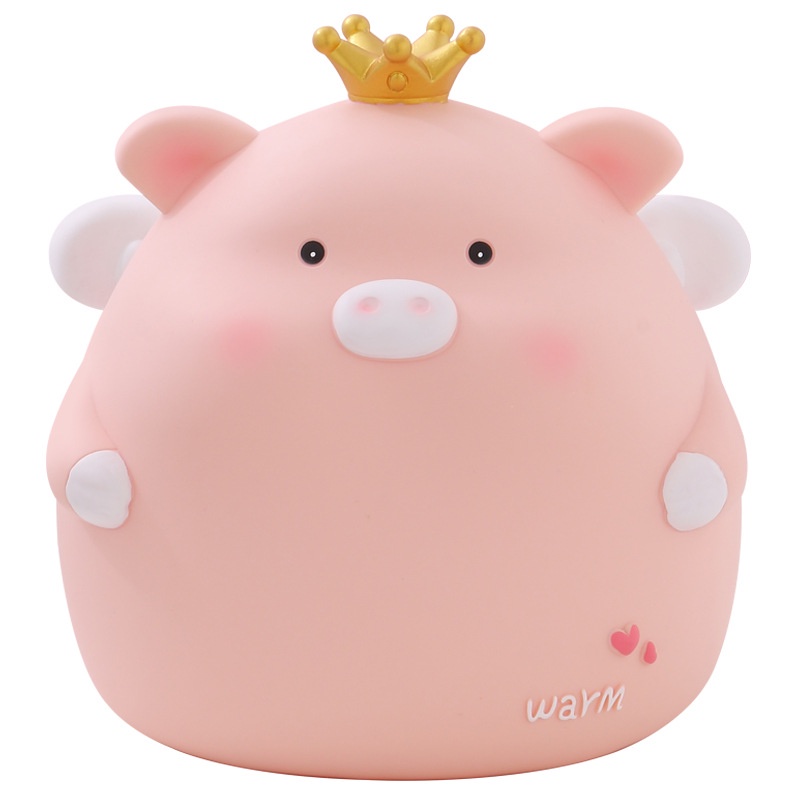 Có Sẵn Ống Heo Đất Tiết Kiệm Đeo Vương Miện Có Chỗ Lấy Tiền Ra, Quà tặng Sinh Nhật