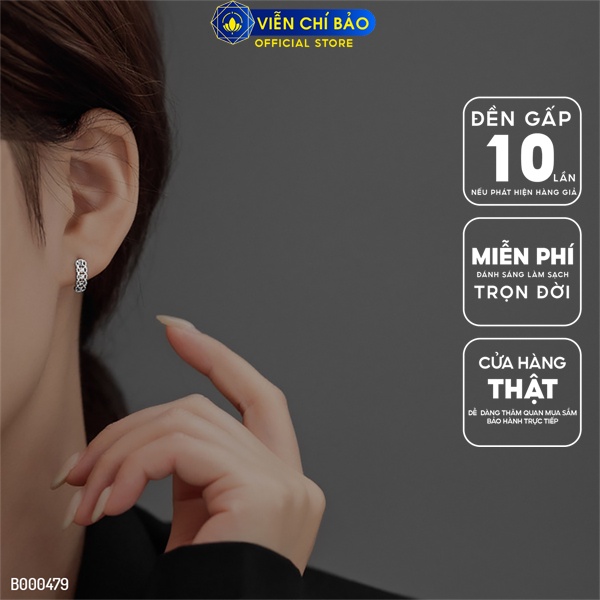 Bông tai kim tiề n new chất liệu bạc Thái 925 thời trang phụ kiện trang sức nữ Viễn Chí Bảo B000479