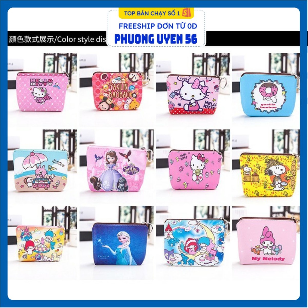 Ví / Bóp / Móc khoá cầm tay mini đựng tiền, thẻ, giấy tờ, nhiều hình xinh xắn