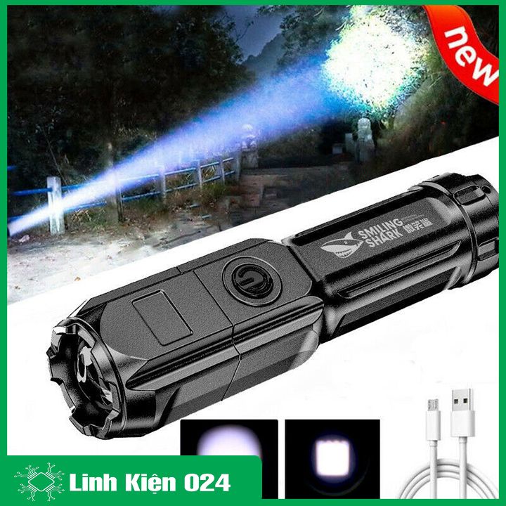 Đèn pin P50 9 LED siêu sáng khoảng cách chiếu 100 mét chống nước cực tốt